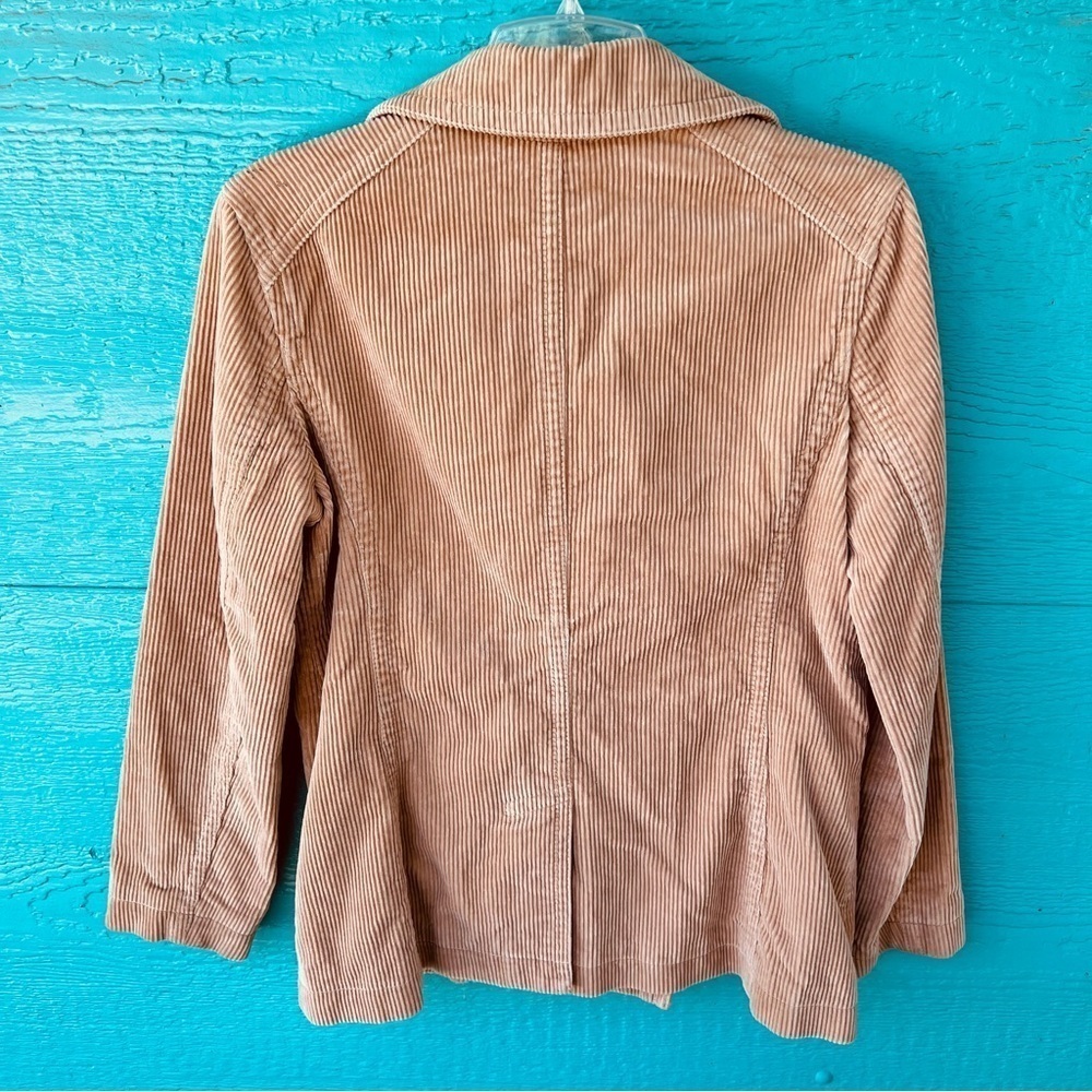 GAP CORDUROY TAN DOUBLE BREASTED COTTON PEACOAT JACKET WITH POCKETS SIZE SMALL - Picture 4 of 13